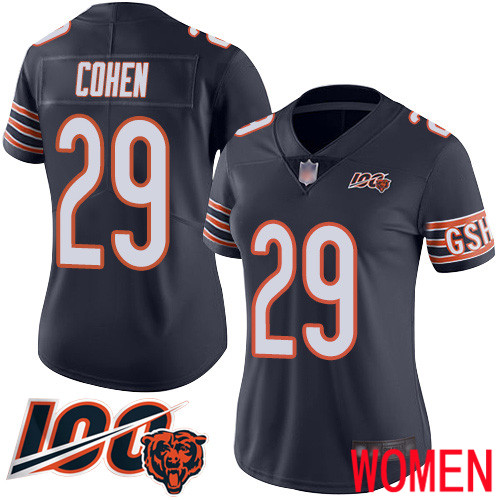 Chicago Bears Limited Navy Blue Women Tarik Cohen Home Jersey NFL Football #29 100th Season